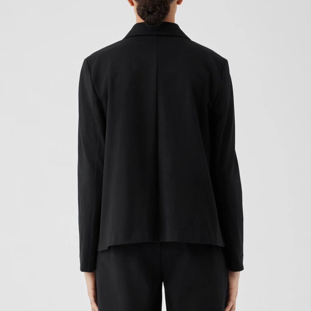NWT Eileen Fisher Cotton Ponte Blazer in Black, size PL - Picture 2 of 9